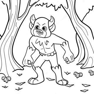 Alastor In A Spooky Forest Coloring Page 11958-9789