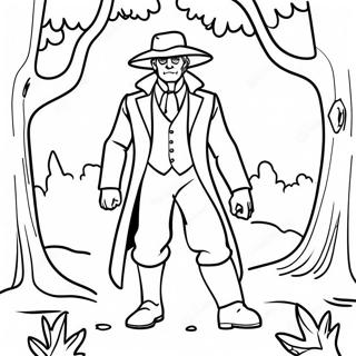 Alastor In A Spooky Forest Coloring Page 11958-9791