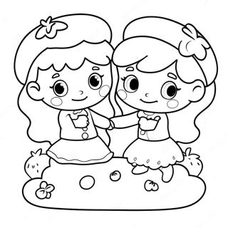 Vintage Strawberry Shortcake Friends Coloring Page 11968-9797