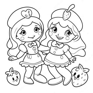 Vintage Strawberry Shortcake Friends Coloring Page 11968-9799