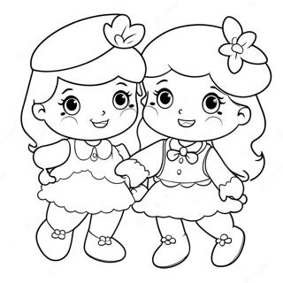 Vintage Strawberry Shortcake Friends Coloring Page 11968-9800