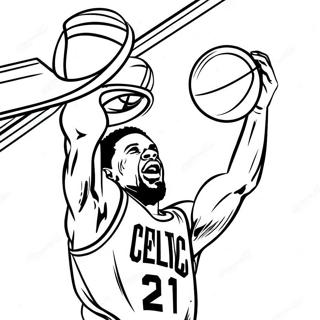 Celtics Basketball Player Dunking Coloring Page 11978-9805