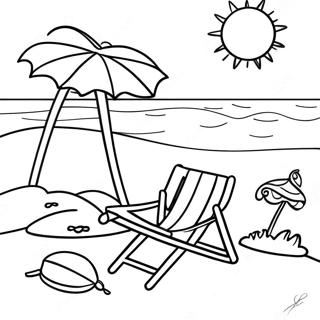 Summer Fun Beach Scene Coloring Page 11-11