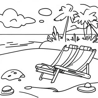 Summer Fun Beach Scene Coloring Page 11-12