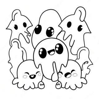 Cute Pacman Eating Ghosts Coloring Page 1202-963