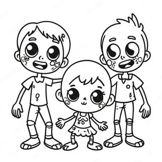 Cute Zombie Family Coloring Page 12048-9861