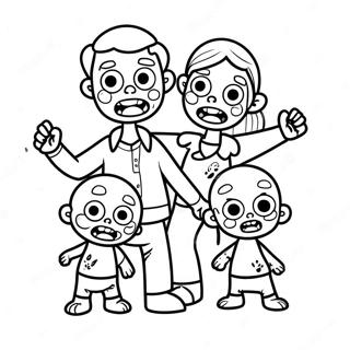 Cute Zombie Family Coloring Page 12048-9862