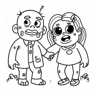 Cute Zombie Family Coloring Page 12048-9863