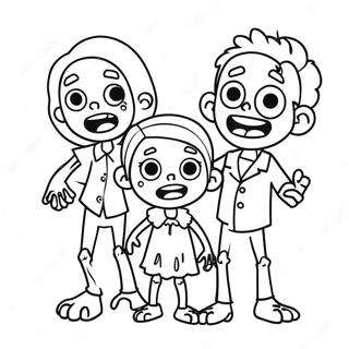 Cute Zombie Family Coloring Page 12048-9864