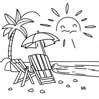 Realistic Beach Scene Coloring Page 12057-9868