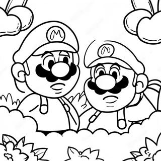 Mario And Luigi Adventure Coloring Page 12098-9901