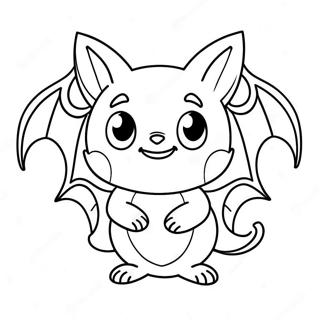 Cute Cartoon Bat Coloring Page 12108-9909