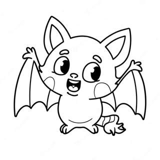 Cute Cartoon Bat Coloring Page 12108-9910