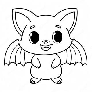 Cute Cartoon Bat Coloring Page 12108-9911