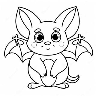 Cute Cartoon Bat Coloring Page 12108-9912