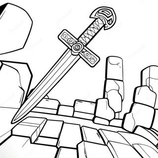 Minecraft Sword Coloring Page 1211-966