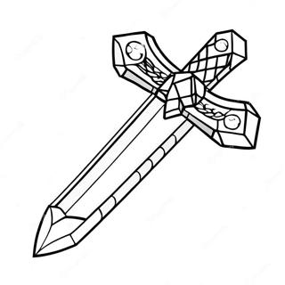 Diamond Sword Minecraft Coloring Page 1212-971