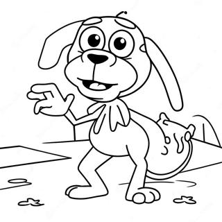 Courage The Cowardly Dog In A Scary Situation Coloring Page 12148-9941