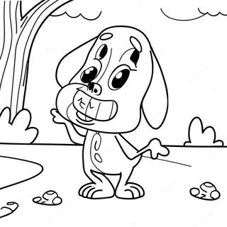 Courage The Cowardly Dog In A Scary Situation Coloring Page 12148-9942