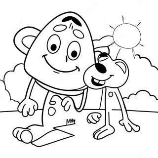 Courage The Cowardly Dog In A Scary Situation Coloring Page 12148-9943