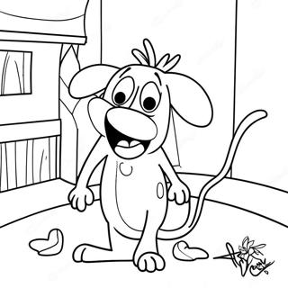 Courage The Cowardly Dog In A Scary Situation Coloring Page 12148-9944