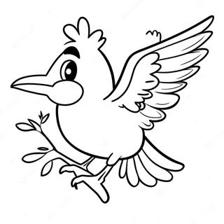 Cartoon Crow Flying Coloring Page 12178-9967