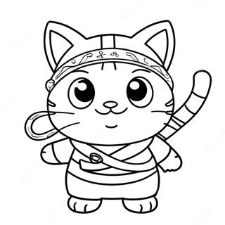 Cat Ninja Coloring Page 12197-10153