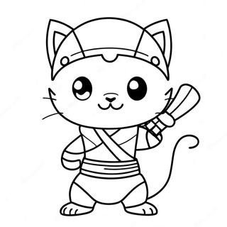 Cat Ninja Coloring Page 12197-10155