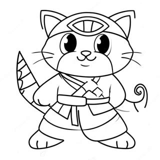 Cat Ninja Coloring Pages