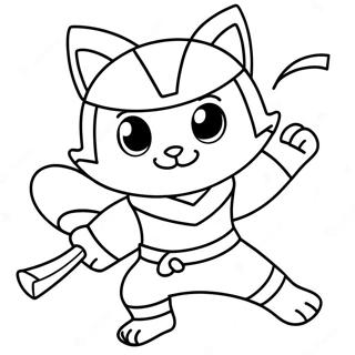 Adventurous Cat Ninja In Action Coloring Page 12198-10157