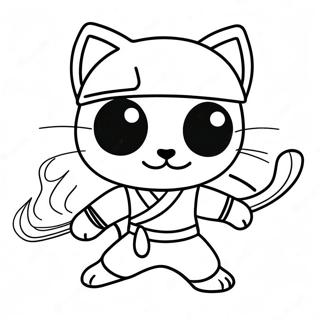 Adventurous Cat Ninja In Action Coloring Page 12198-10158