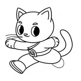 Adventurous Cat Ninja In Action Coloring Page 12198-10159