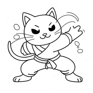Adventurous Cat Ninja In Action Coloring Page 12198-10160