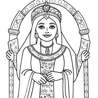 Queen Esther In Royal Robes Coloring Page 12208-10166