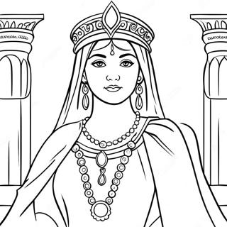 Queen Esther In Royal Robes Coloring Page 12208-10167