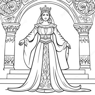 Queen Esther In Royal Robes Coloring Page 12208-10168