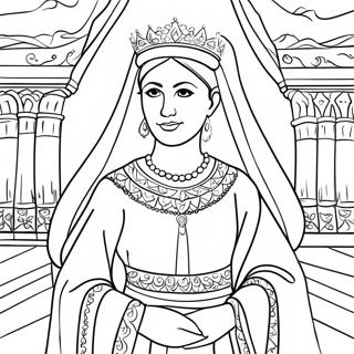 Queen Esther In Royal Robes Coloring Page 12208-9989