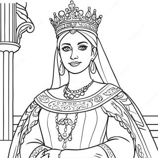 Queen Esther In Royal Robes Coloring Page 12208-9990