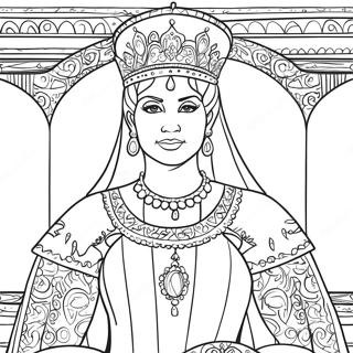 Queen Esther In Royal Robes Coloring Page 12208-9991