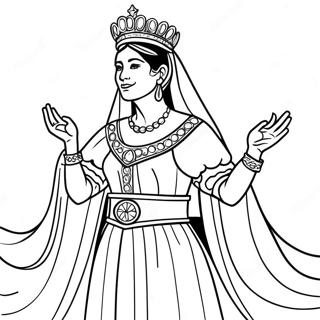 Queen Esther In Royal Robes Coloring Page 12208-9992