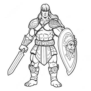 Heroic Invincible Warrior Coloring Page 12218-10175