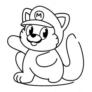 Adventurous Cat Mario Coloring Page 12258-10029