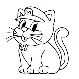 Adventurous Cat Mario Coloring Page 12258-10031