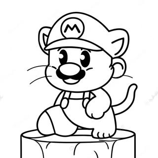 Adventurous Cat Mario Coloring Page 12258-10032