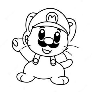 Adventurous Cat Mario Coloring Page 12258-10206