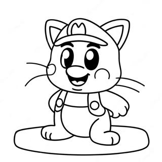 Adventurous Cat Mario Coloring Page 12258-10207