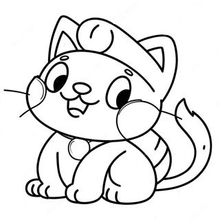 Adventurous Cat Mario Coloring Page 12258-10208