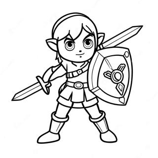 Link In Heroic Pose Coloring Page 122-102