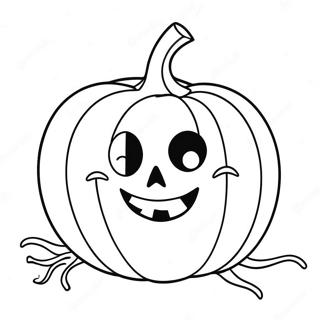 Spooky Pumpkin With Spider Coloring Page 12318-10079