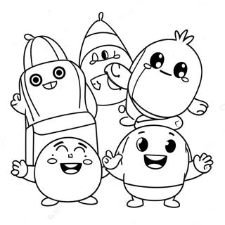 Funny Oddbods Characters Coloring Page 12328-10085